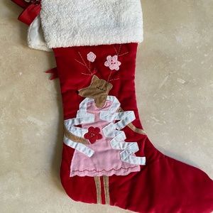 Pottery Barn Kids red velvet stocking